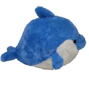 Dolphin Plush Large Pillow Reading Buddy Fiesta Stuffed Animal Blue White